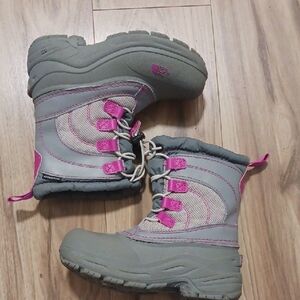 The North Face Kids Pink and Gray Snow Boots